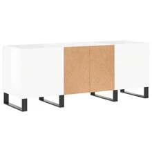 Mobile per dischi vidaXL, bianco lucido, 121x38x48 cm, materiale a base di legno. - Bianco - Visualizzare 6