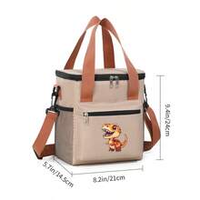 Dinosaur Print Large Capacity Multi-Layer Bag, Available In Black/Gray/Blue/Khaki Colors, With Adjustable Shoulder Straps And Reusable Lunch Box Tote Bag, Suitable For Storage, Travel, And Vacation, Suitable For Work, Picnic, Travel, Beach, Fishing, Lightweight And Convenient Design, Making It The Perfect Gift For Family And Friends During Festivals - one-size - View 14