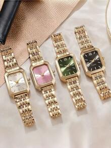 1pc Women's Square Dial Fashion Quartz Watch, Bar Scale, Stainless Steel Strap, Casual Ladies Watch, Suitable For Birthday, Anniversary, Mother's Day Gift - Multicolor - View 8