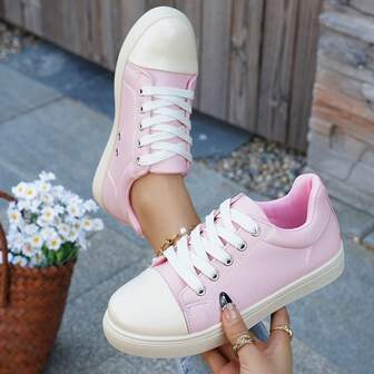 Zapatillas casuales para mujer, nuevas para primavera, verano y otoño, con suela gruesa, de moda versátil para vacaciones, estilo estudiantil, para exteriores, senderismo, antideslizantes, patineta, planas