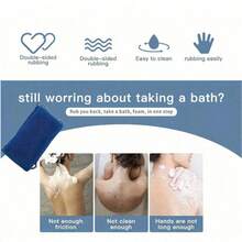 African Mesh Exfoliating Back Long Net Bath Scrub Towel Set,Double-Sided For Gentle,Rough Exfoliation, Effective Body Scrub, Back Scrubber For Shower Use,Premium Mesh Material, Convenient Strap Towel Design, Loofah Towel, Body Sponge For Smooth Skin,Great For Daily Use(Black,Blue, Purple) - 紫色 - 查看 7