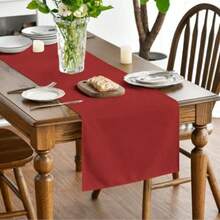 Artoid Mode Camino de mesa color marrón claro, decoración de cocina y comedor para temporada de otoño, lavable, para decoración de fiesta en el hogar, 13x72 pulgadas(13" x 48", Table Runner Rojo) - Multicolor - Ver 3