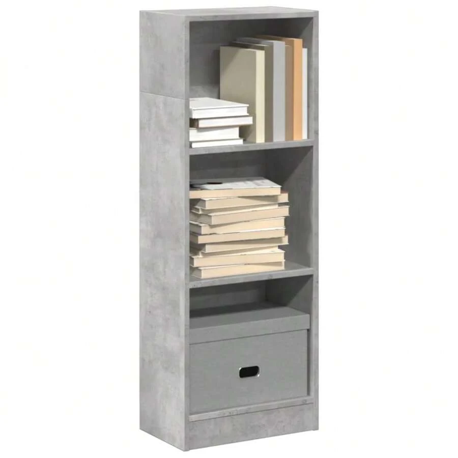 Bibliothèque vidaXL Gris Béton 40x24x109 cm Matériau à base de bois - Gris - Voir 1