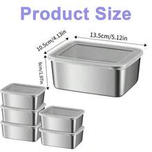 3pcs/5pcs Stainless Steel Lunch Box Set With Lids, Food Storage Containers, Snack Organizer Boxes, Reusable And Stackable, Rust-Proof, Leak-Proof, Easy To Clean, Modern Design, Ideal For Travel And Work, Suitable For Meal Prep, Cooking Meat, Kitchen Organization, New Year Home - Multicolor - View 12