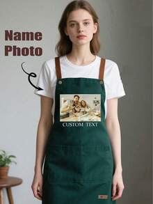 1pc Customized Apron, Suitable For Dad, Father, Men, Women, Can Customize Text And Logo, Chef Cooking Kitchen Apron, Personalized Waterproof Kitchen Apron, Can Customize Logo And Name, Chef Cooking Apron, Perfect Gift For Mom, Husband, Girlfriend, Boyfriend, Father's Day, Valentine's Day, Mother's Day, Birthday, Anniversary, Graduation, Wedding, Unique And Thoughtful. - Multicolor - View 6
