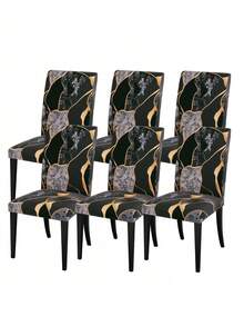 1/4/6pcs Bohemian Style Milk Silk High Back Chair Covers, Colorful, Stretch Dustproof Slipcovers For Living Room, Dining Room, Bedroom, Study - Multicolor - View 12