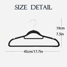 Velvet Hangers 100/50/30 Pack, Non Slip Clothes Felt Hanger Heavy Duty For Coat, Premium Slim Space Saving Suit Hangers For Closet Organizer, 360° Rotating Silver Hook - 黑色 - 查看 3