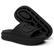 Women's Cloud Flat Slide Flip Flops, Light And Comfortable - 黑色 - 查看 7