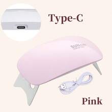 Portable Mini Nail Lamp, Equipped With 6 LED Lamp Beads, With Switch, Pink And White, Suitable For Dry Gel Nail Polish, USB Power Foldable Design, Suitable For Hand And Foot Care, Suitable For Home And Beauty Salon Use, Nail Lamp - Nhiều màu - Xem 7