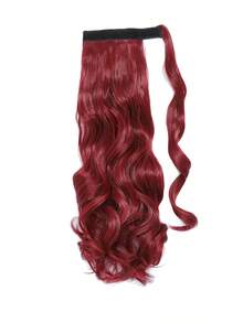 马尾假发片，卷曲波浪造型，夹式假发，环绕式长马尾假发片，合成纤维接发，女士适用，18英寸/24英寸 - 彩色 - 查看 43