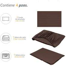 AMOROSA Sheet Sets With Pillowcases - Coffee Brown - View 8