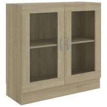 Vitrine vidaXL Chêne Sonoma 82,5 x 30,5 x 80 cm, matériau à base de bois - Tabac - Voir 4