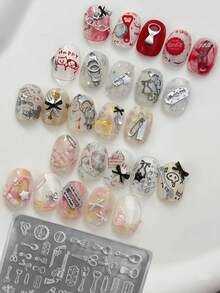Transparent Nail Art Mold, Button & Key Silicone Mold - 無色 - 查看 7