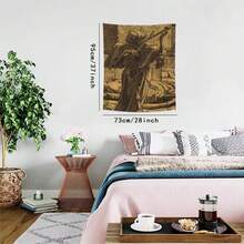 Vintage Skeleton Design Tapestry, Aesthetic Wall Hanging Decor, Polyester Tapestry For Bedroom Home Office Decor, Home Accessories, Halloween - Nhiều màu - Xem 6