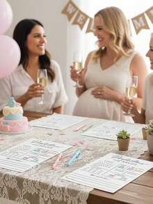 25pcs Minimalist Baby Prediction And Advice Game Cards,Gender Neutral Baby Shower Activities For Guests,Cute Boho Theme Party Favors,Thick Cardstock Guessing Games Fun Party Favors & Games. - Multicolor - View 6