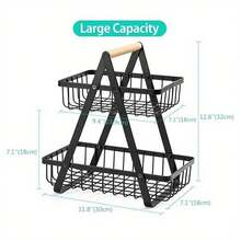 Detachable Stainless Steel Fruit Basket Kitchen Living Room Desktop Storage Rack Bread Basket Portable Fruit Bowl - Black - View 7