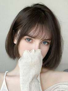 Elegant Fake Bangs For Women Clip In Bangs Natural Hairpiece Fringe Extension For Styling Versatility - Darkbrown - View 3