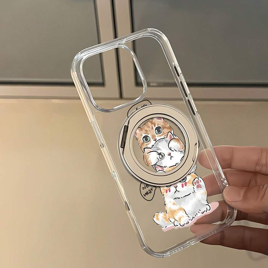 Estuche para teléfono con diseño lindo de Cats Say Compatible con estuches para teléfonos 17 16 Pro Max 15 Pro Max 13 y 12 Hecho de material de TPU, brinda protección contra golpes y caídas Es un gran regalo para familiares, amigos, novios, novias y Halloween - transparente - Ver 1