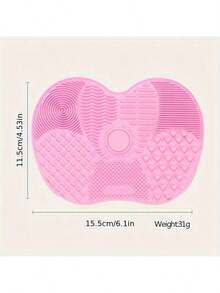 1 pieza Alfombrilla de silicona para limpiar brochas de maquillaje, soporte de secado con ventosa portátil para brochas, esponjas y borlas de maquillaje - Multicolor - Ver 8