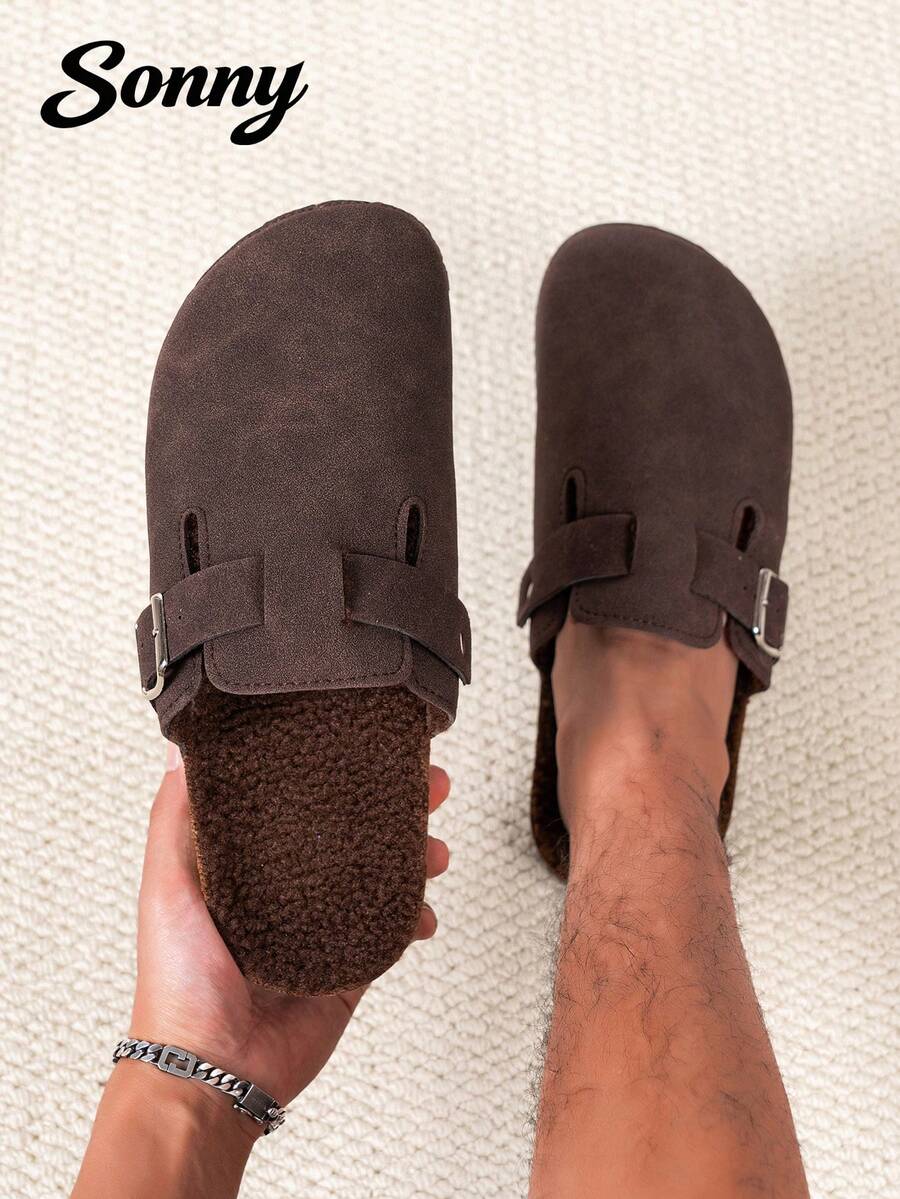 Comfortable Men's Slip-On Casual Mule Shoes, Made Of Soft Material With Strap Design, Suitable For All Seasons