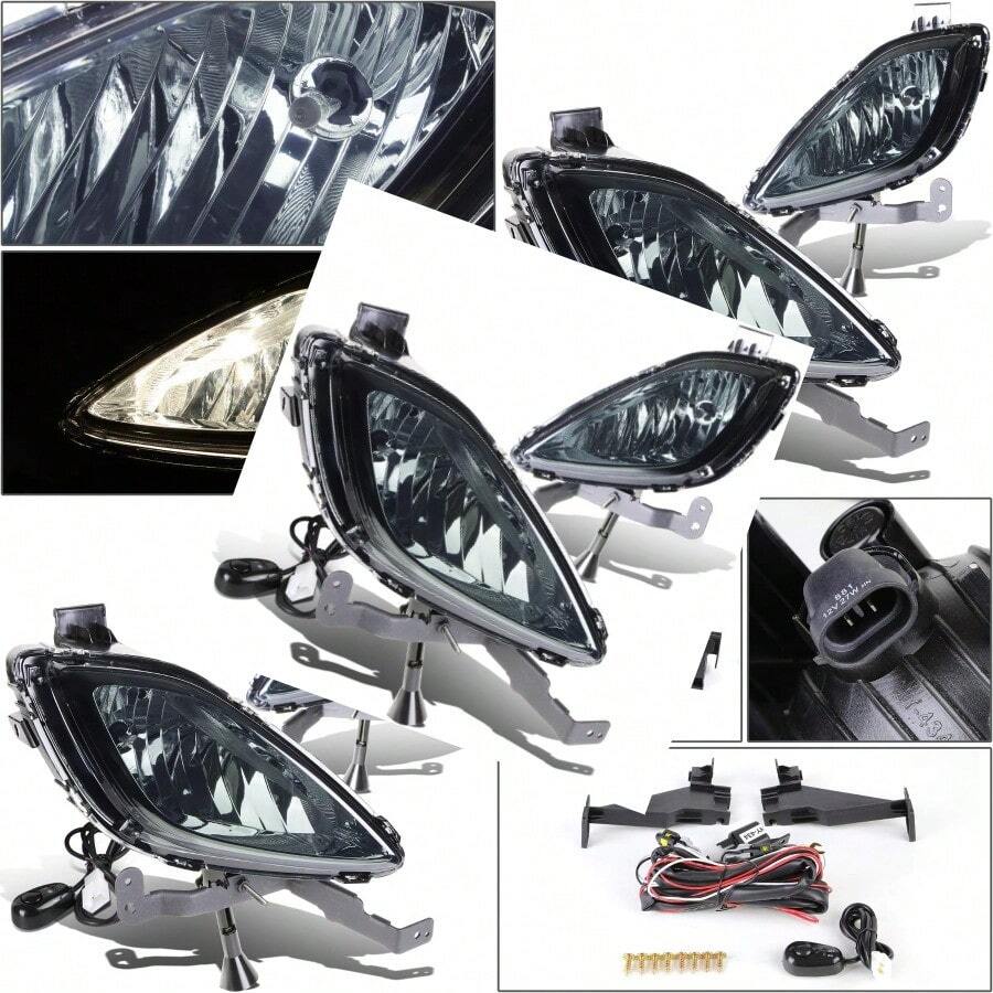 ASDDNA MOTORING FL-ZTL-132- Luz antiniebla con interruptor del lado del conductor y del pasajero mejora la visibilidad [Compatible con Elantra 11-13 Sedán de 4 puertas] - Ahumado - Ver 1