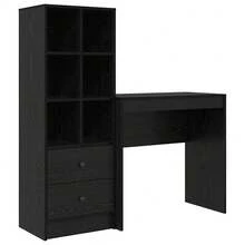Larryhot Scrivania con cassetto 2 pcs Rovere Nero,Robusto e durevole, facile da montare, la scelta ideale per l'arredamento della casa - nero - Visualizzare 2