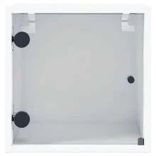 Comodini vidaXL con ante in vetro, 2 pezzi, bianchi, 35x37x35 cm - Bianco - Visualizzare 7