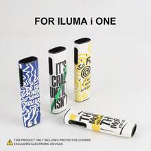 1 pieza Estuche protector decorativo para el dispositivo de calentamiento sin combustión IQOS ILUMA ONE/ILUMA I ONE, accesorio de moda con impresión UV de cuero PU, duradero, opciones de multicolor, protección completa de 360 grados, absorción de impactos y antideslizante, adecuado como regalo para hombres y mujeres - un lema y serie HET - Ver 4