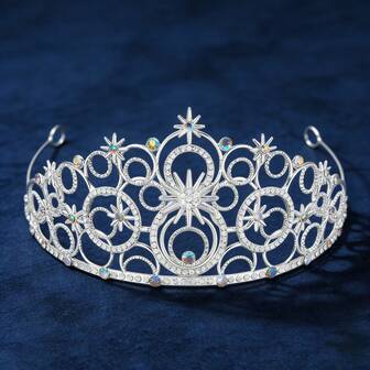 1pc Wicked Bubble Crown GL|//-/Nda's The Crown,The Noble Small Crown,Suitable For Bride Crown,Crystal Crowns For Women, Crystal Bubble TiaraBride Royal Queen Headband Princess Headpieces For Women Bridal Wedding Prom Birthday Party Cosplay Decor Hair Accessories