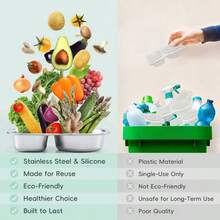 Stainless Steel Snack Container With Lid, Salad Dressing Container, 5.3 Ounces (Approximately 150.3 Grams) 2-Grid Small Flavor Container, With Leak Proof Silicone Lid, Perfect Size Reusable Sauce Cup Snack Box For As A Gift Giving Option For Ramadan/Valentine's Day - Multicolor - View 6
