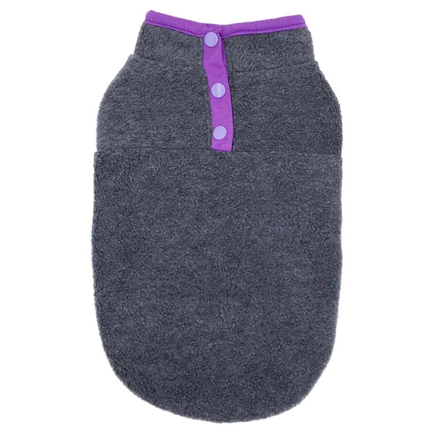 Ropa de lana para perros pequeños, chaleco cálido para cachorros y gatos, chaqueta de Bulldog Francés Shih Tzu Chihuahua, abrigos de Pug, primavera y otoño - 1 pieza rosa morada roja - Ver 1