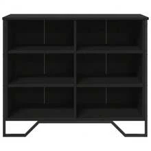 Aparador vidaXL negro, 91x35,5x74,5 cm, material a base de madera. - Negro - Ver 4