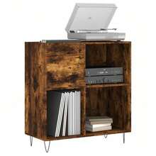 Mobile porta dischi vidaXL, rovere affumicato, 84,5x38x89 cm, legno composito - Castano - Visualizzare 1