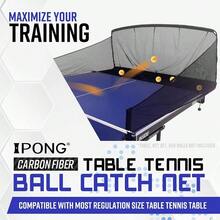 iPong Carbon Fiber Table Tennis Ball Catch Net - Practice Net Attaches to Ping Pong Table for Ball Collection During Table Tennis Robot Serve or Multi-Ball Training - negro - Ver 2