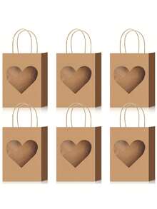 1/10/20/Pcs Kantong Kado Kertas Kraft dengan Jendela Transparan & Pintu Genggam yang Kokoh - Kotak Kardus Rustic Cocok untuk Souvenir Pesta, Pernikahan, Acara Mandi Pengantin, untuk Hadiah (10/20/30pcs) - MultiWarna - View 9