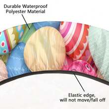 Pardick Colorful Eggs Round Fitted Tablecloth With Easter Easter Round Table Cover Waterproof Wipeable Polyester Circle Table Cloths For Kitchen Party Patio Holiday Decor Fit For 40\-44\ Tables,42inch(Round),A08:AEasterEgg - A08:aEasterEgg - View 6