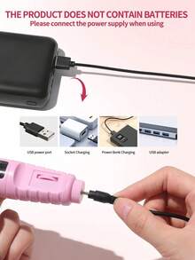 Movcle 18 Grinding Heads Professional Electric Nail Drill Machine Nails File Manicure Set Low Noise Gel Art Remover Pedicure Tool Glazing Polisher Polishing Grinder Variety Electric Nail Drill Bits Versatile Nail Art Equipment For Salon-Quality Results - 粉色 - 查看 7