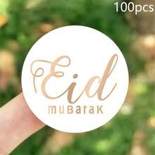 40/50/80/100 miếng dán chữ Eid Mubarak, thích hợp để tự làm nhãn gói quà tặng cho bữa tiệc Eid. - Nhiều màu - Xem 22