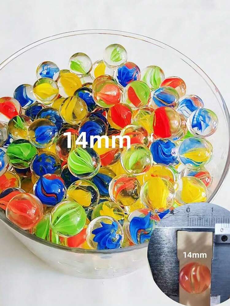100 Canicas De Vidrio De Colores – Juego De Canicas Cristalinas De 1,6 Cm Para Carreras Y Decoración Creativa