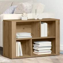 Credenza vidaXL in rovere artigianale, 80 x 30 x 53 cm, materiale a base di legno. - Castano - Visualizzare 2