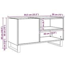 Meuble à disques vidaXL Artisan Chêne 84,5 x 38 x 48 cm Matériau à base de bois - Tabac - Voir 10