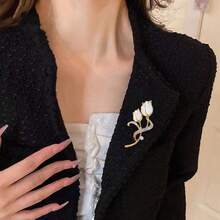New Cat Eye Stone Tulip Brooch, High-End Temperament Brooch, Exquisite Suit Sweater Brooch, Accessory Chest Flower, The Best Gift For Mothers - 貓眼鬱金香 - 查看 2