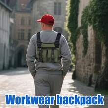 Chaleco Portaobjetos Hombre, Ligera Ajustable - Mochilas Para Transporte Diario Viajes Camping Entrenamiento Hidratacin Ciclismo Trabajo Equitacin Fitness Deporte - verde - Ver 10