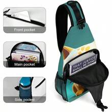 - Bolso bandolera para hombre con ojos azules, para mujer, hombre, informal, mochila de viaje, bolso de pecho, ligero, bolso de hombro, mochila lateral para viajes, senderismo, ciclismo - inicial - Ver 5