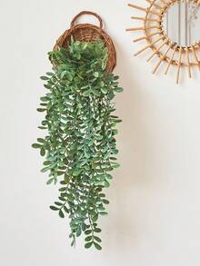 1株人造悬挂植物，仿真桉树，绿叶逼真，仿柚子叶，适用于墙面、房间、春季家居花园室内/室外置物架、婚礼装饰 - 綠色 - 查看 5