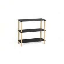 Ecommerc3 MOBLEKIT | Auxiliary Shelves In Wood, Metal And Bamboo With Screwless Assembly, Multifunctional Furniture With Different Levels For Storage, Books, Shoes And Home Decoration - Negro - 80x35x75 cm - View 4
