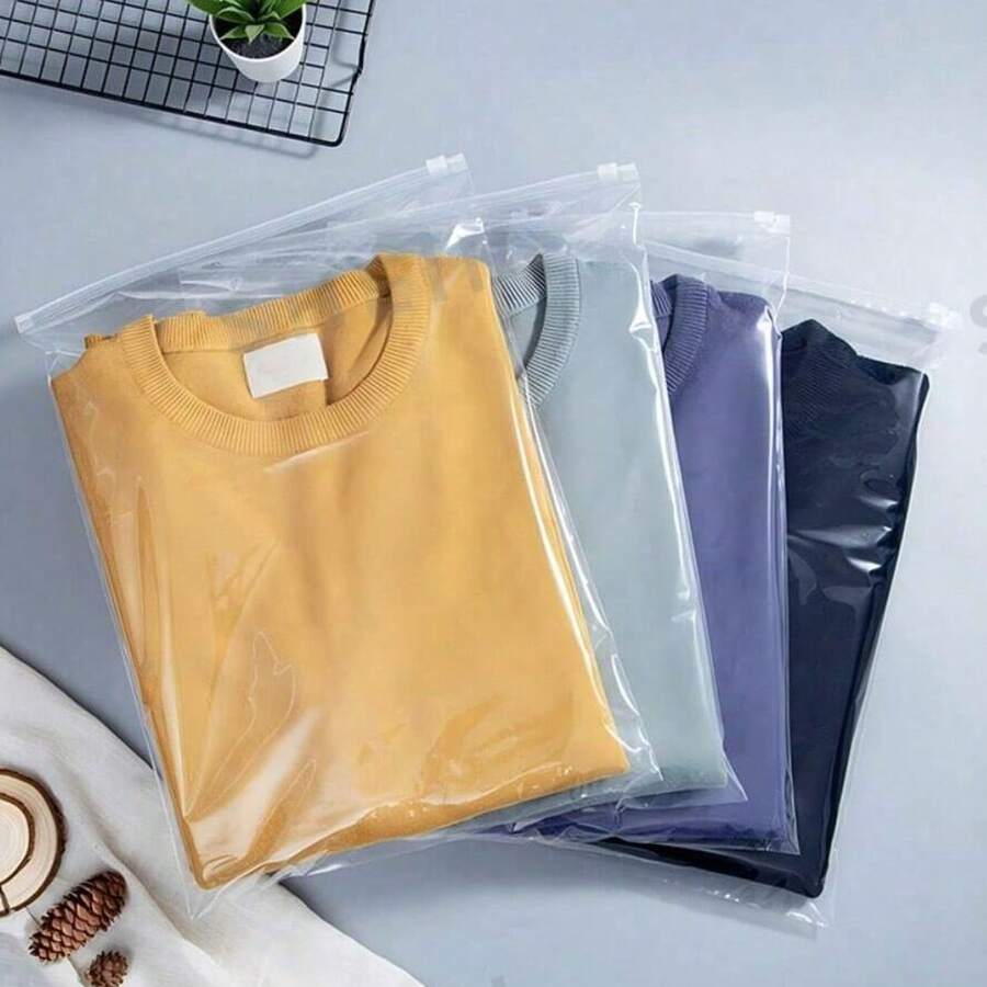 20个可重复使用的自封袋 - 透明防水收纳袋，双拉链设计，适合旅行和露营时收纳衣物、鞋子、内衣、毯子等，加厚塑料整理袋，也可用于家居收纳和礼品包装。 - 20pcs - 查看 1