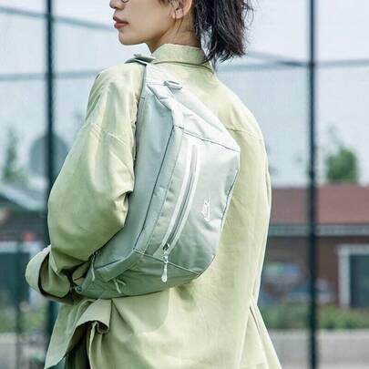  Nike 耐吉 休閒運動拉鍊開合腰包 常規 男女同款情侶款 地平線綠