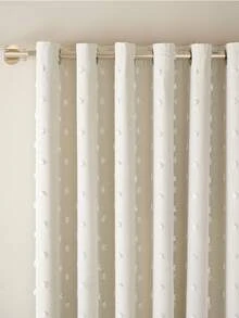 1 pieza Cortina opaca de doble capa con anillos de metal, disponible en beige, rosa, gris, aislamiento térmico de doble capa, anillos de metal superiores para una fácil instalación - Adecuado para sala de estar, dormitorio, oficina, decoración navideña, todas las estaciones - Beis - Ver 5