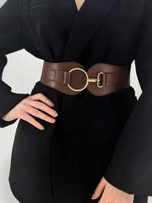 Street New Arrival Simple & Personalized Elastic Wide Waistband Waist Belt For Coat & Suit Halloween Summer, School COH7 - Coffee - 查看 11